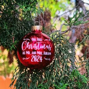 Personalized "Our First Christmas as Mr. and Mrs." Ornament - 2024